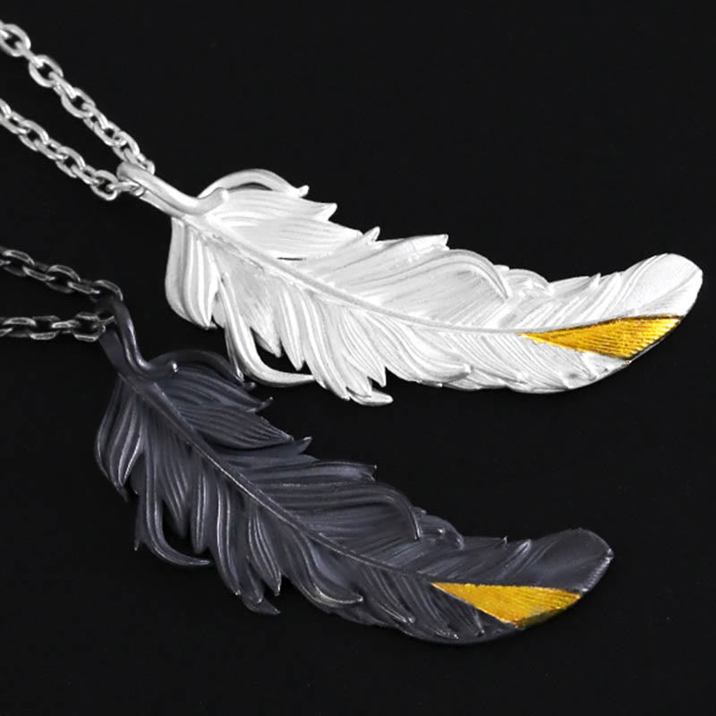 WorldNorse 999 Sterling Silver Feather Necklace