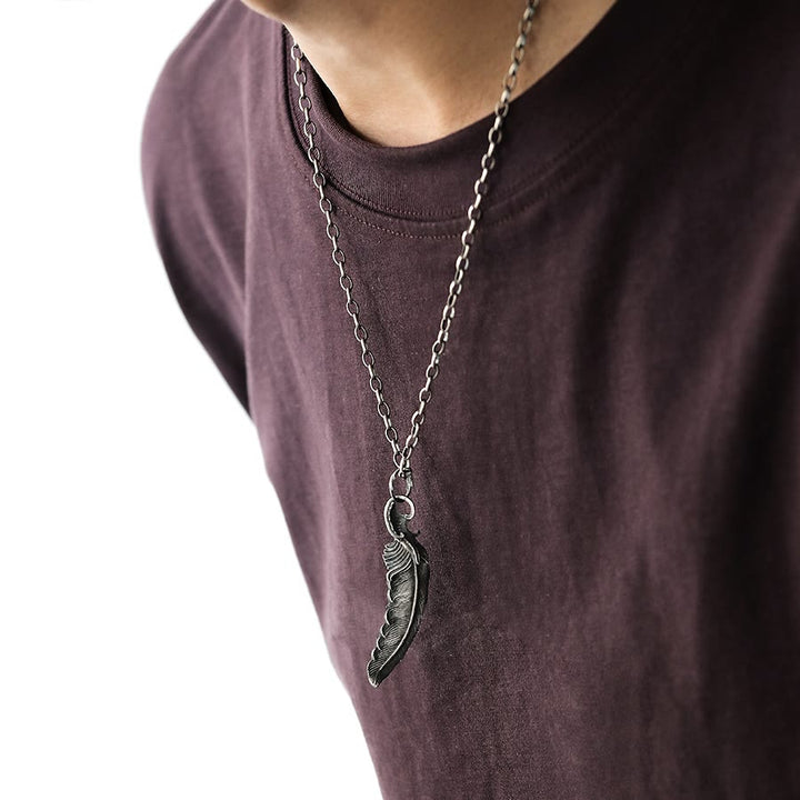 WorldNorse 999 Sterling Silver Feather Necklace