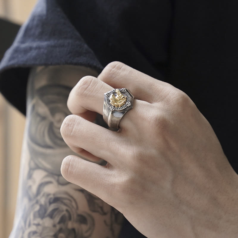 WorldNorse War Horse Signet Charger Ring