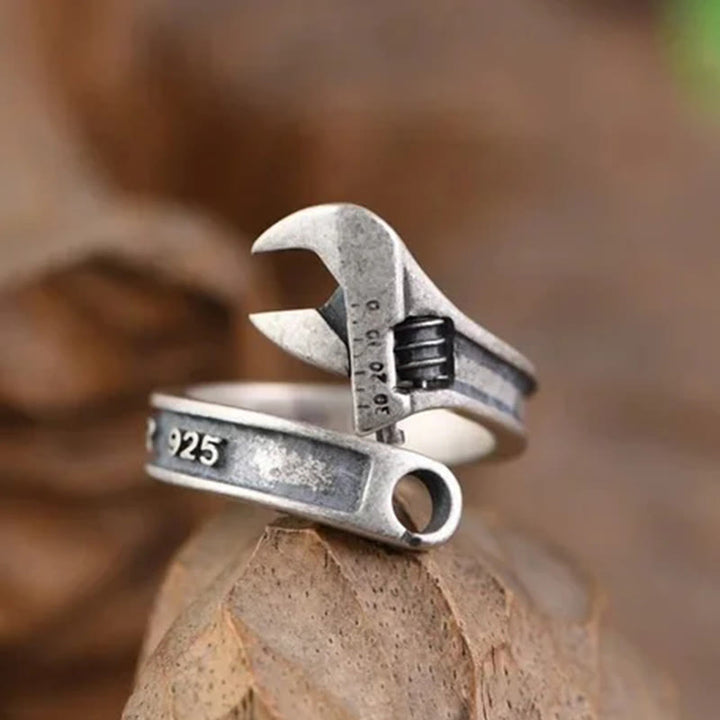 WorldNorse Sterling Silver Motorcycle Wrench Ring