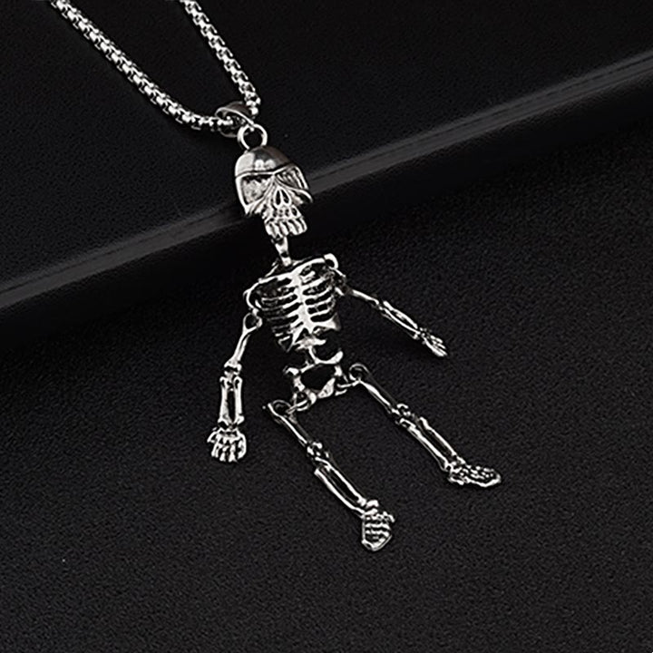 FREE Today: Gothic Skull Skeleton Long Chain Necklace