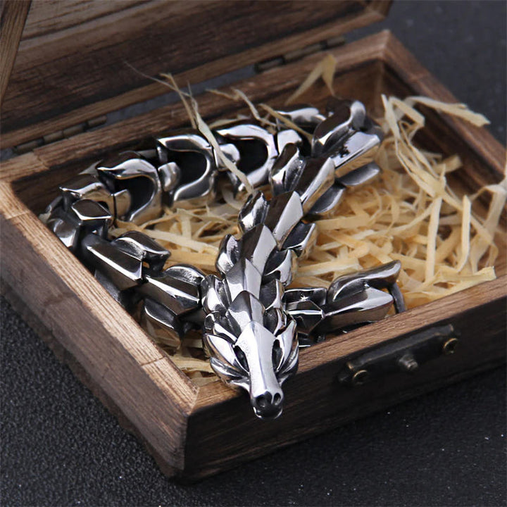 WorldNorse Protection Force Dragon Bracelet - Silver Dragon - 11.8mm - 22cm - image 0