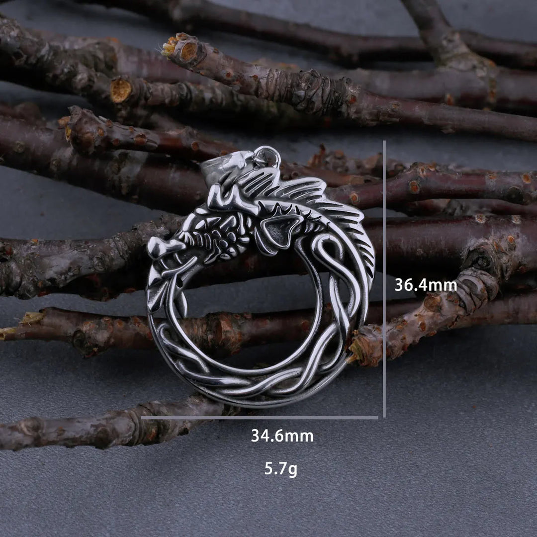 WorldNorse Dragon Pendant Viking Self Devourer Necklace