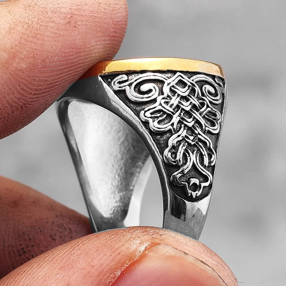 WorldNorse Celtic Knot And Valknut Viking Ring