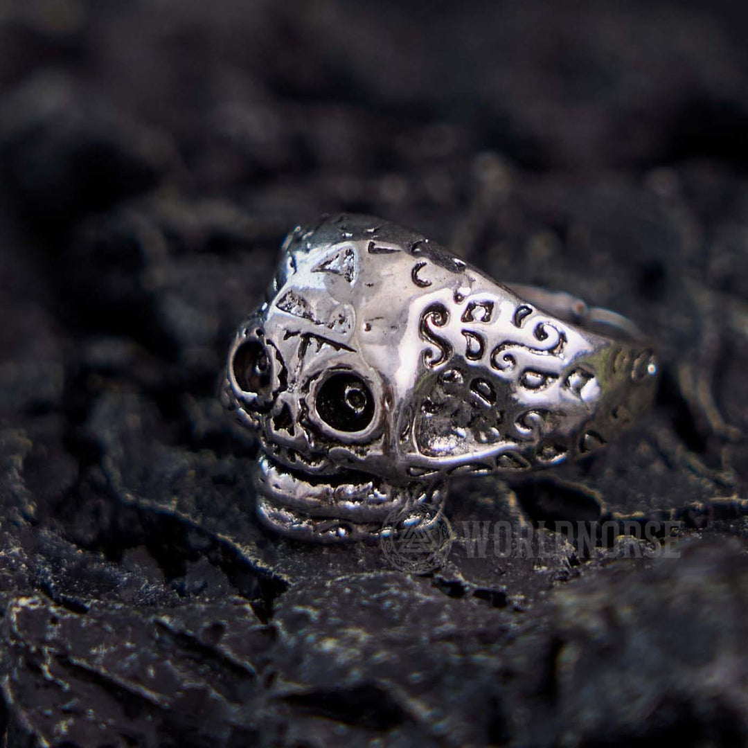 WorldNorse Gothic Skull All Seeing Eye Ring