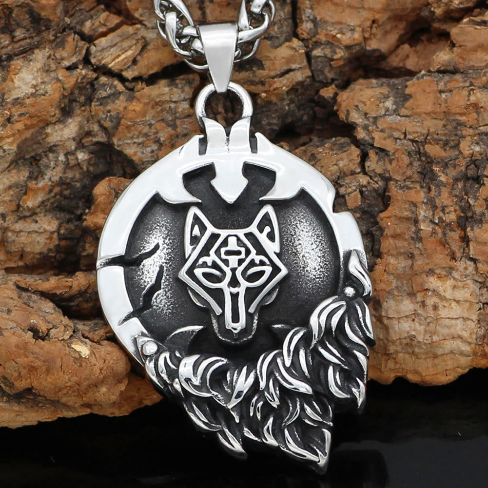 WorldNorse Wolf Head Fenrir Necklace