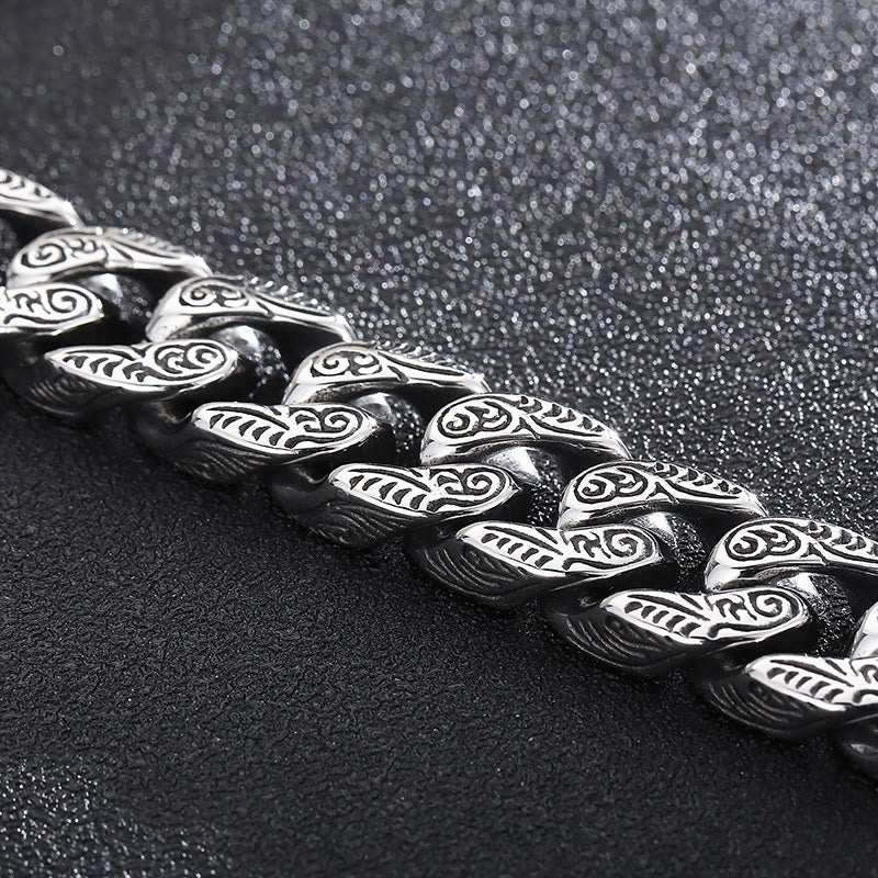 WorldNorse Vintage Curb Chain Snake Charm Bracelet