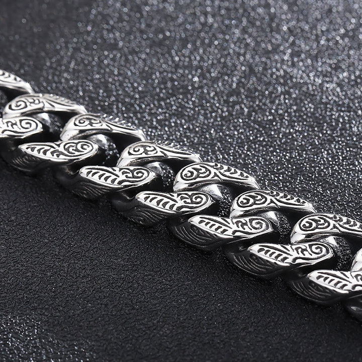 WorldNorse Vintage Curb Chain Snake Charm Bracelet