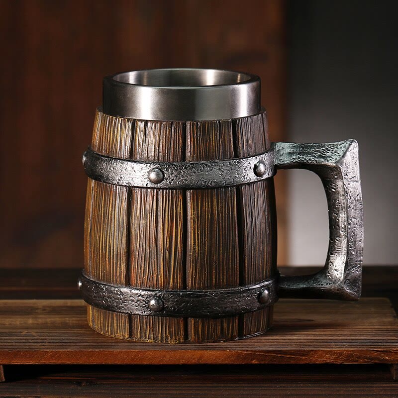 WorldNorse Viking Wood Style Beer Mug