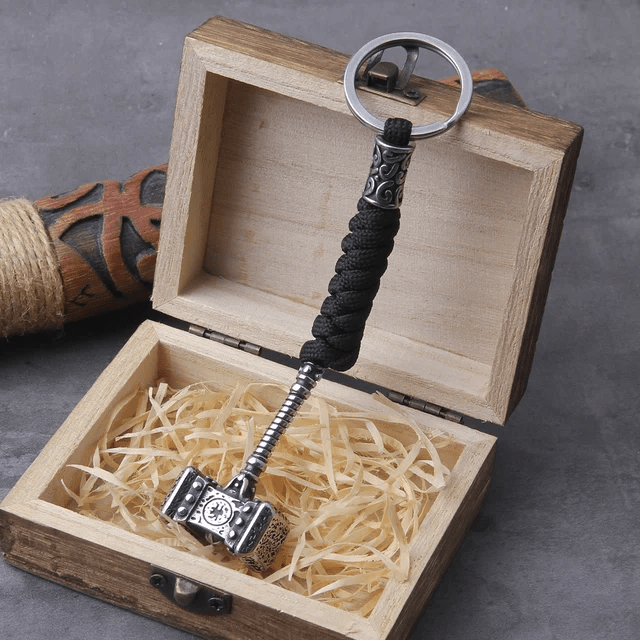 WorldNorse Vikings Thor's Hammer Survival Rope Keychain