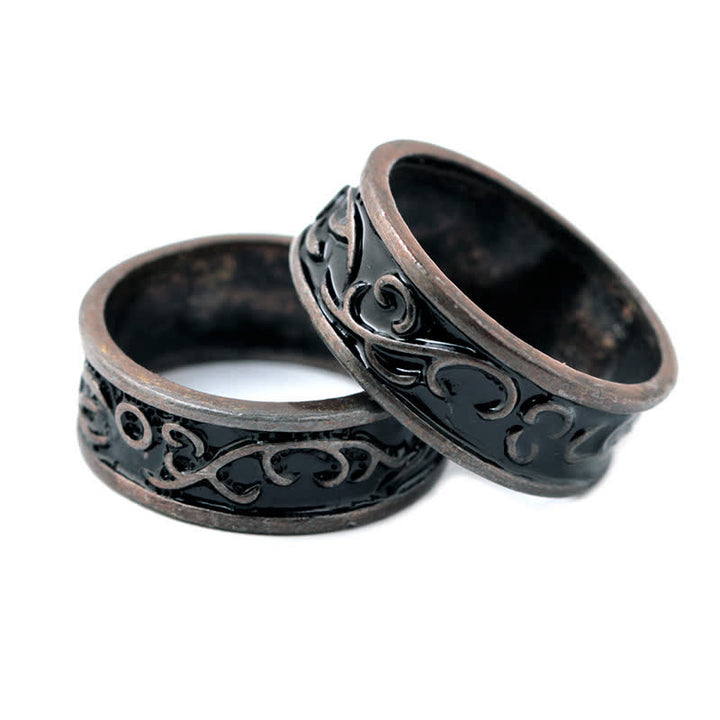 WorldNorse Men's Viking Carved Floral Leaf Ring