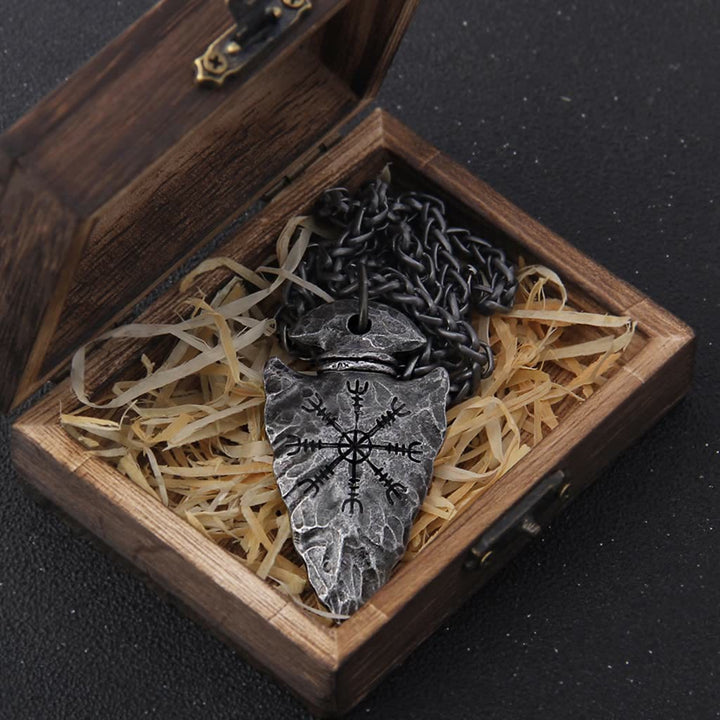 FREE Today: Viking Odin Spearhead Vegvisir Necklace