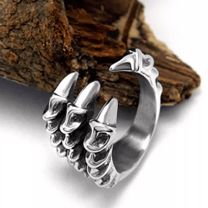 WorldNorse Sharp Dragon Animal Claw Ring