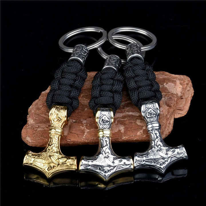 WorldNorse Mjolnir Paracord And Stainless Steel Keychain