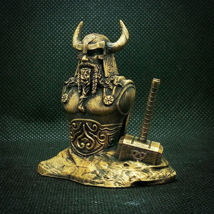 WorldNorse Thor Hammer Halfbody Statue Resin Sculpture