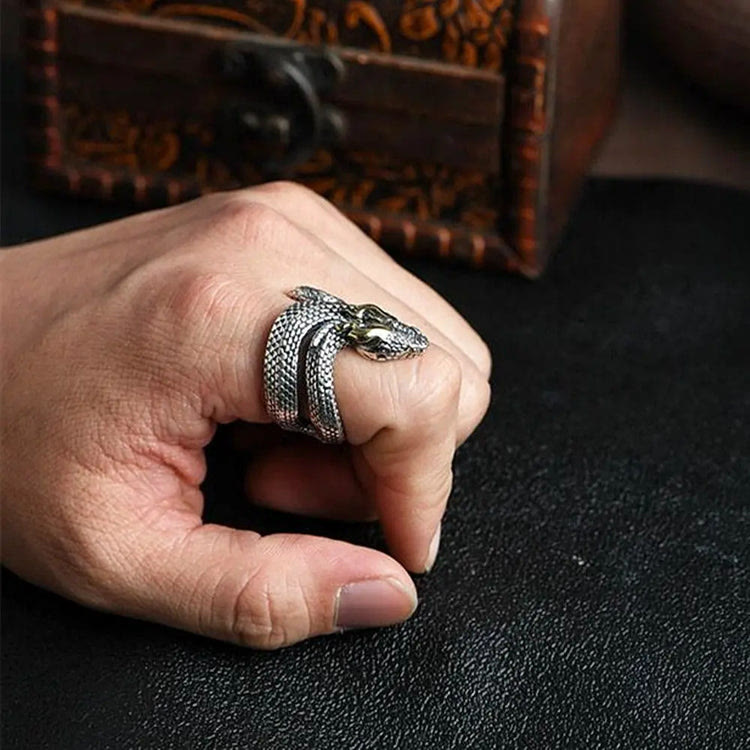 FREE Today: Retro Punk Snake Jormungandr Ring