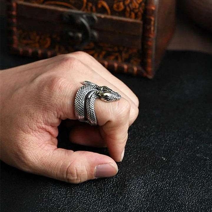 WorldNorse Retro Punk Snake Jormungandr Ring