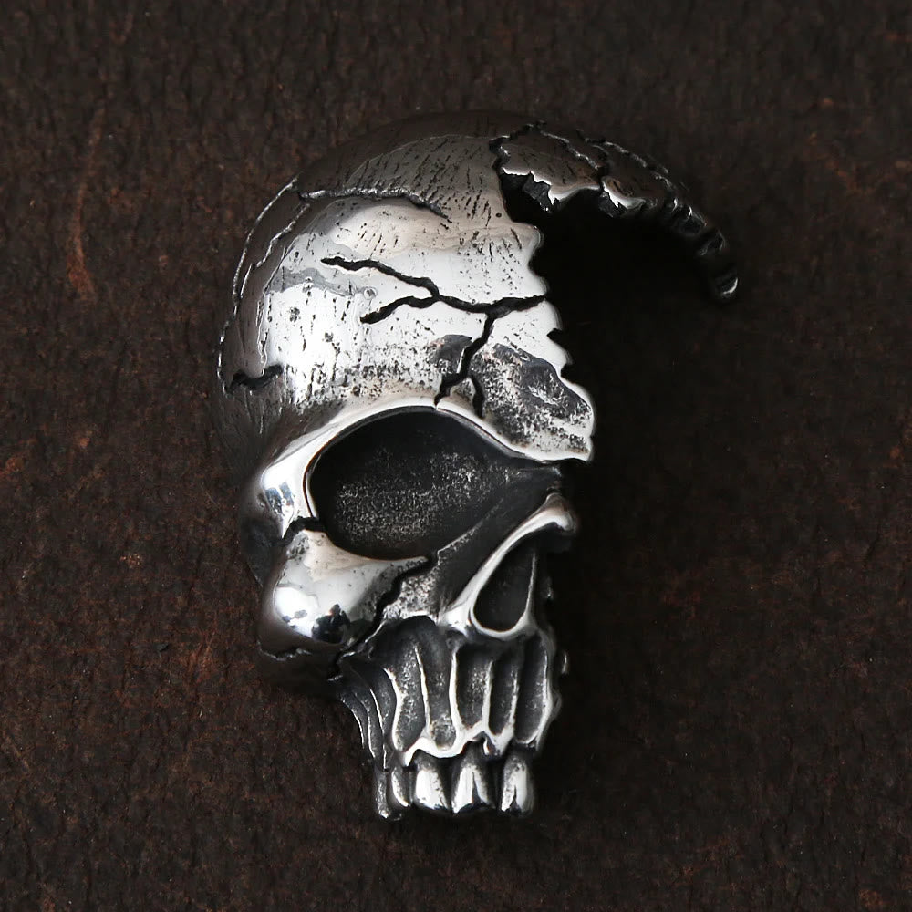 Flash Sale - WorldNorse Damaged Half Face Skull Necklace