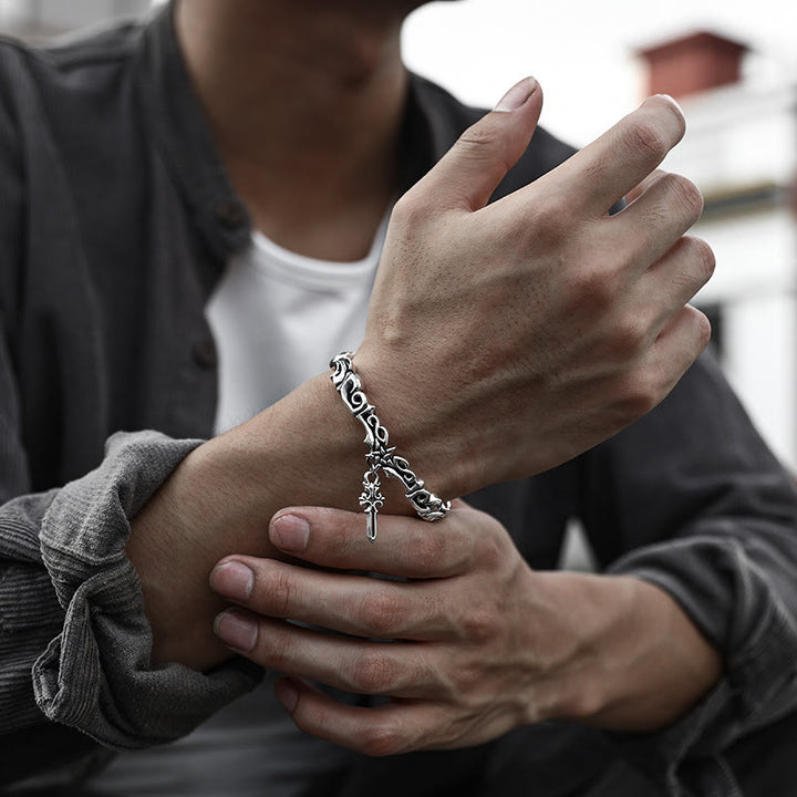 WorldNorse Pentagram Dark Pattern Bracelet