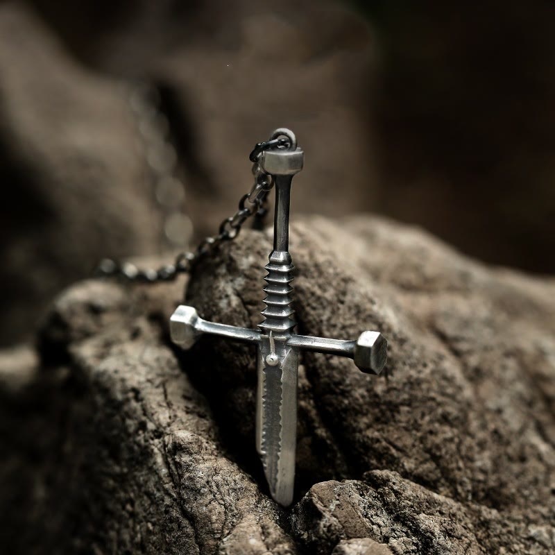 WorldNorse 999 Sterling Silver Broken Sword Necklace