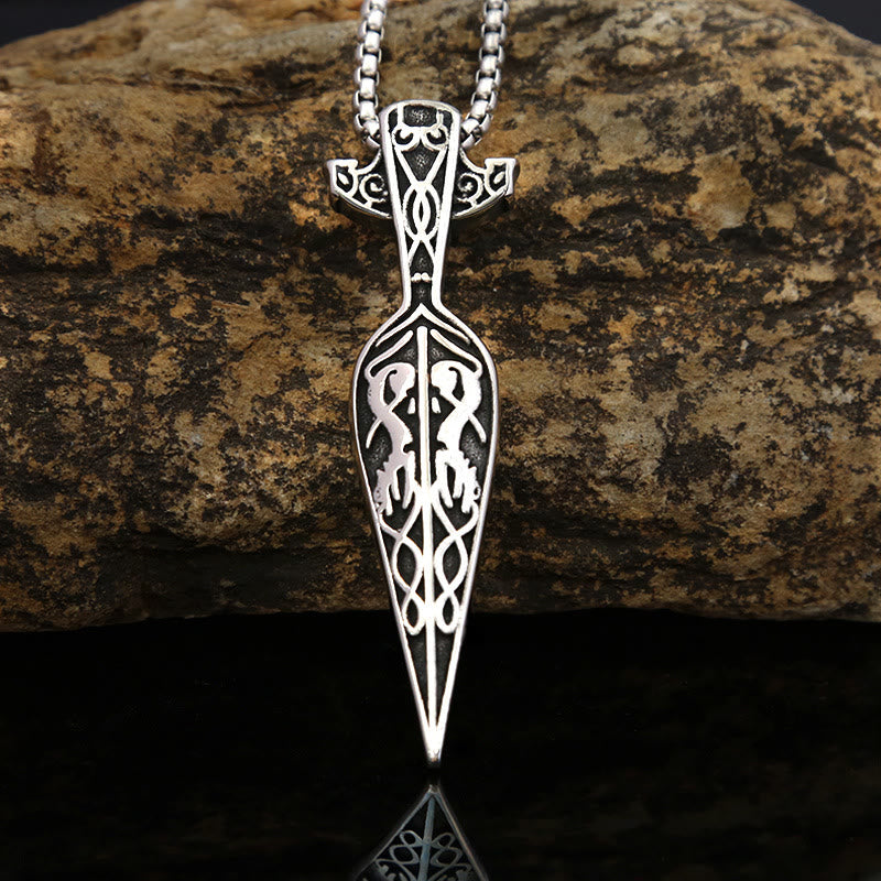 WorldNorse Viking Sword Spear Head Pendant Necklace
