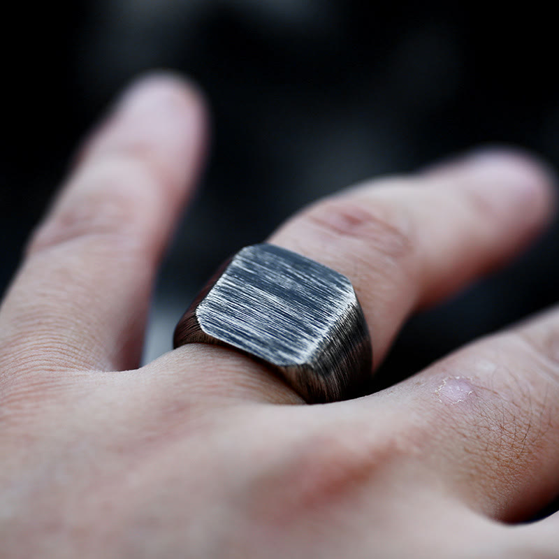 FREE Today: Retro Simple Plain Stainless Steel Square Ring
