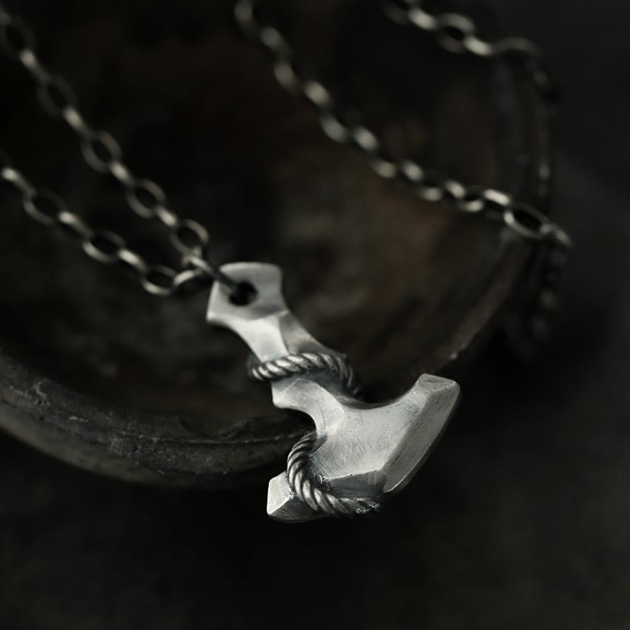 WorldNorse 999 Sterling Silver Anchor Necklace