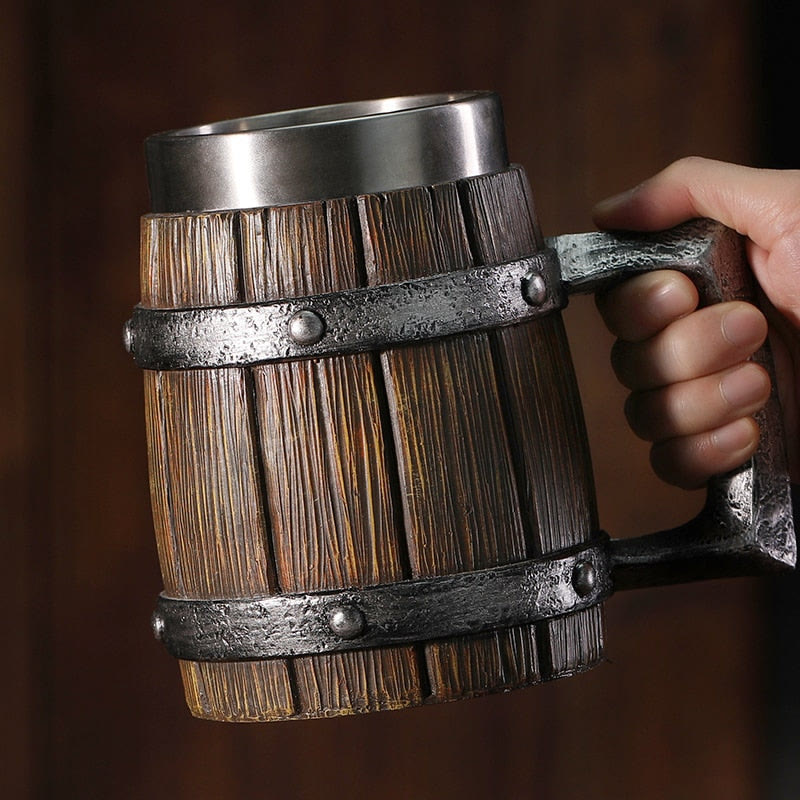 WorldNorse Viking Wood Style Beer Mug