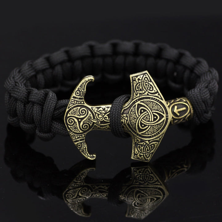 WorldNorse Odin Rune Bead Thor Hammer Mjolnir Bracelet