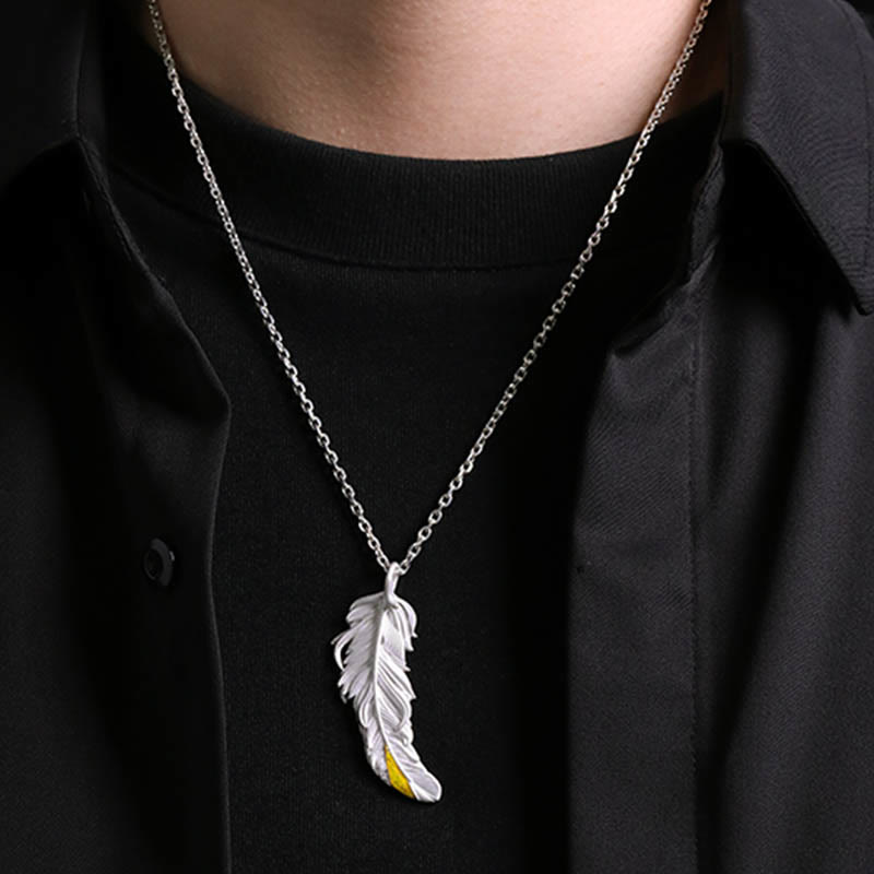 WorldNorse 999 Sterling Silver Feather Necklace