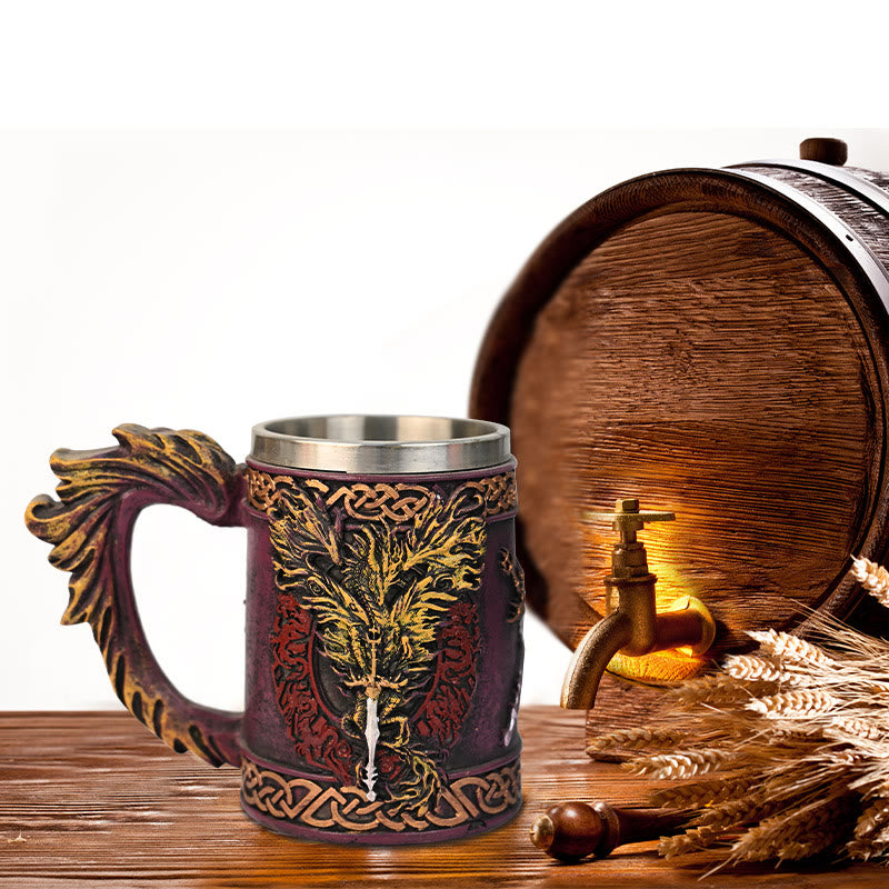 WorldNorse Dragon Flame Blade Mug