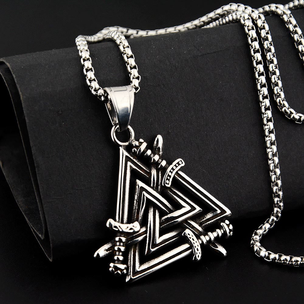 WorldNorse Valknut With Sword Necklace