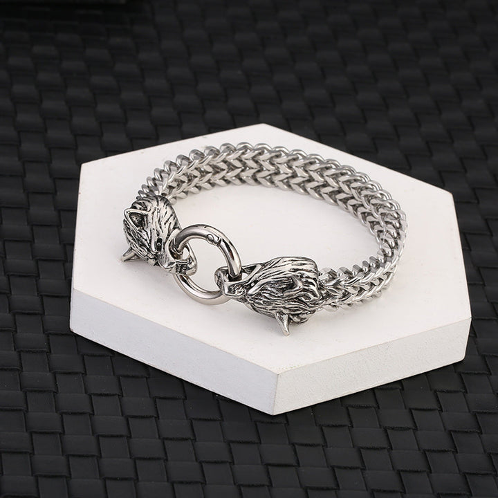 WorldNorse Wolf Head Viking Titanium Steel Strengthen Bracelet - image 11