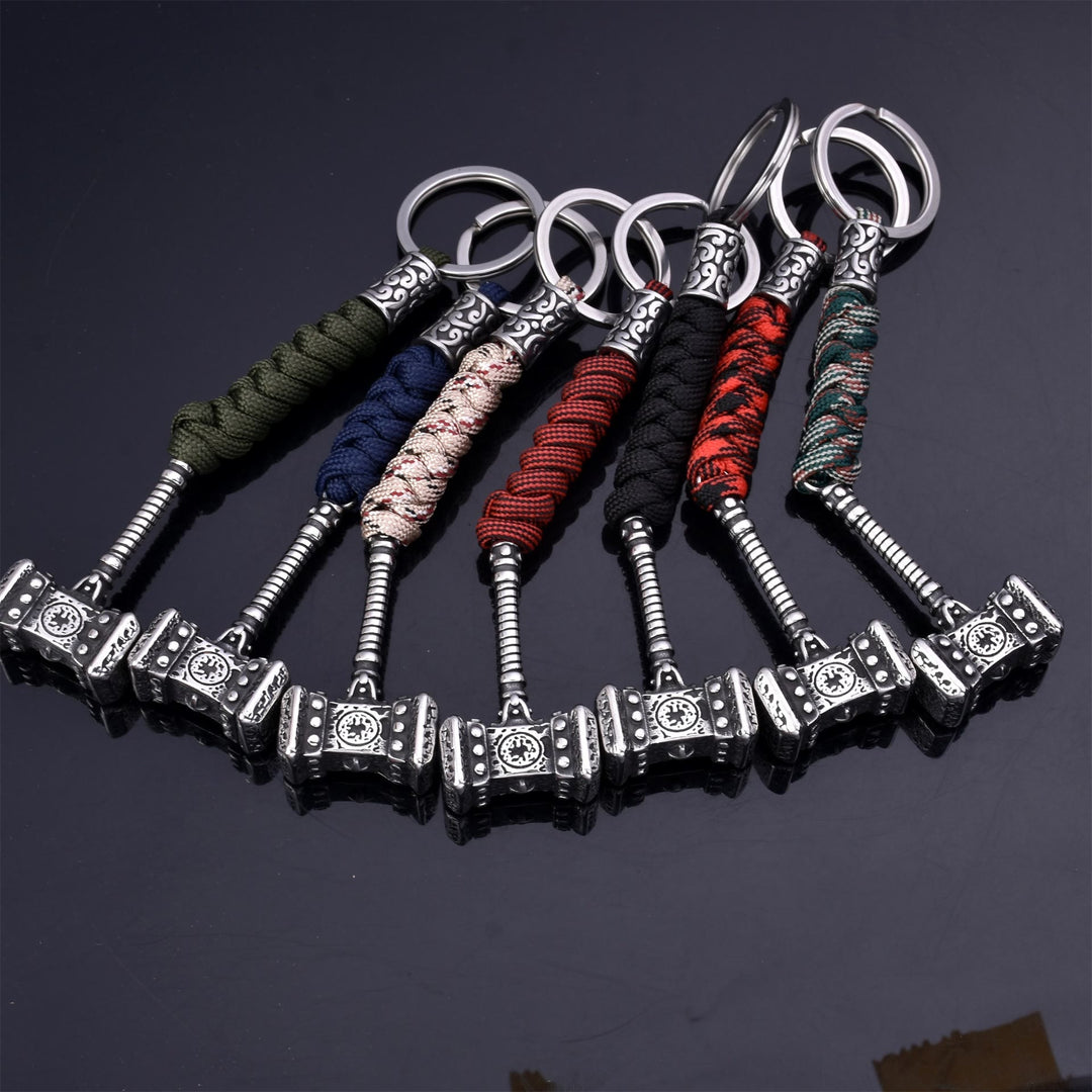 WorldNorse Vikings Thor's Hammer Survival Rope Keychain