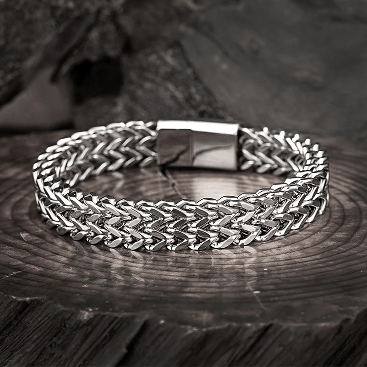 WorldNorse Classic Double Row Wheat Chain Bracelet