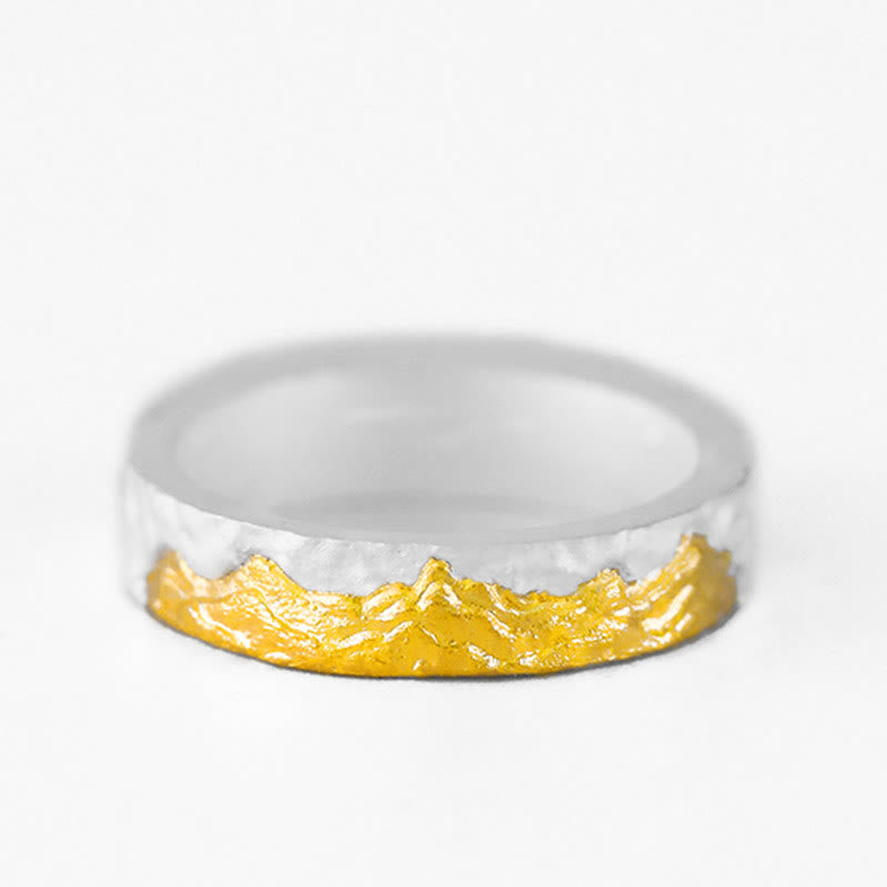 WorldNorse 999 Sterling Silver Mountain Peak Ring