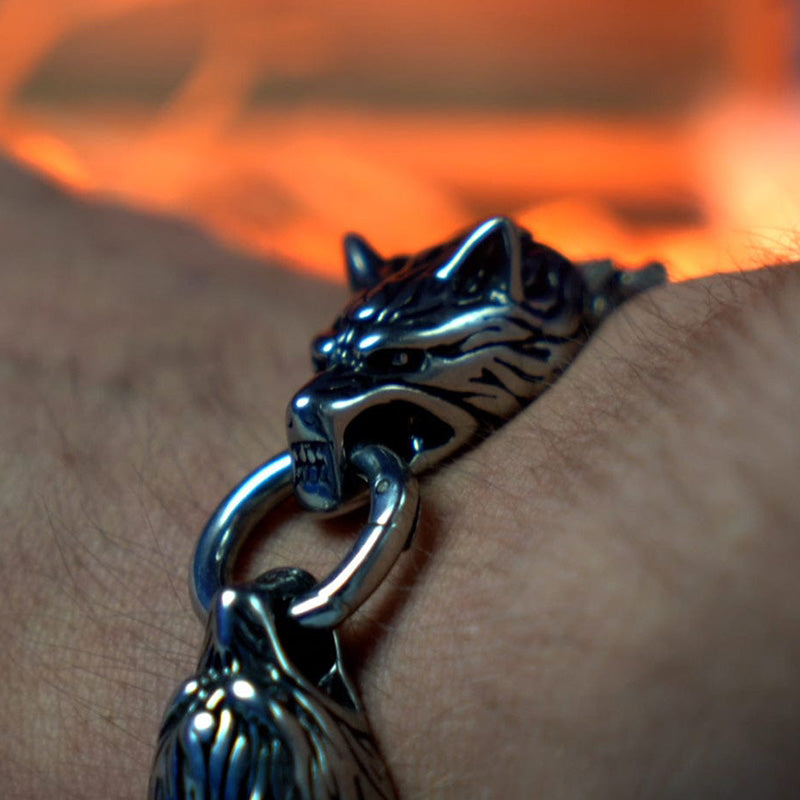 WorldNorse Wolf Head Viking Titanium Steel Strengthen Bracelet - image 9