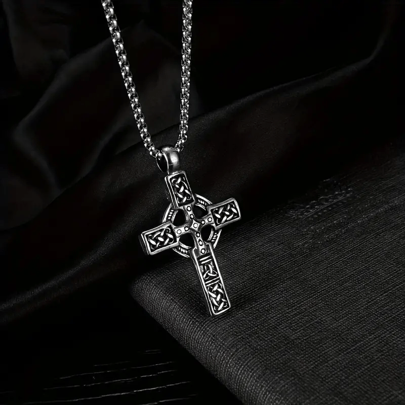 WorldNorse Celtic Knot Triquetra Cross Necklace