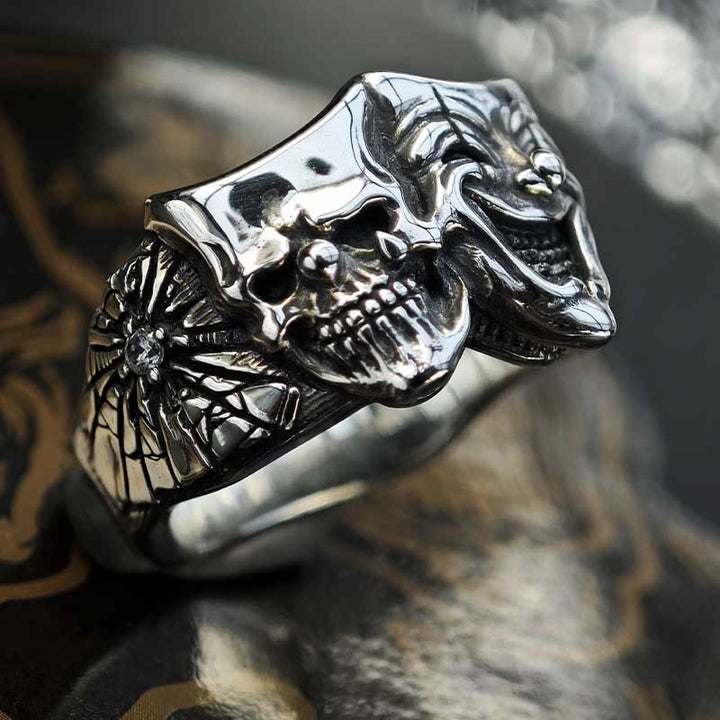 WorldNorse Dual-Sided Good And Evil Clown Ring