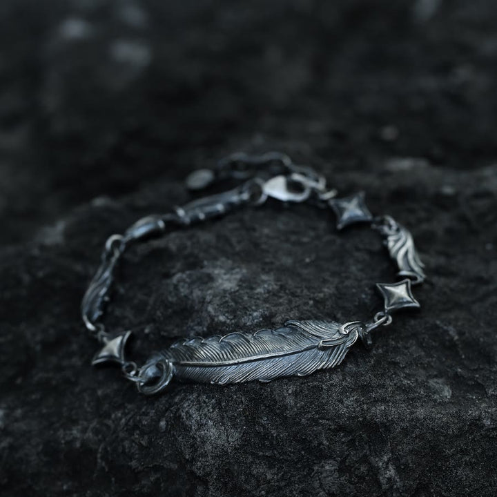 WorldNorse 999 Sterling Silver Feather Bracelet