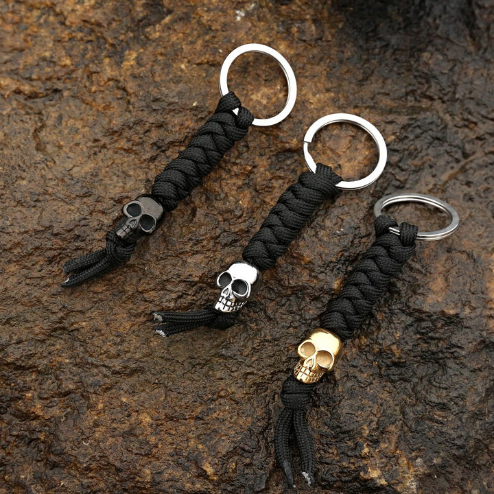 WorldNorse Skull Parachute Rope Keychain