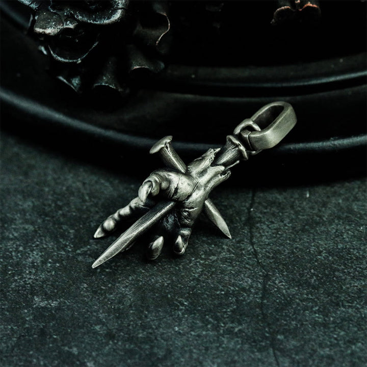 WorldNorse Gothic Devil's Hand Cross Necklace