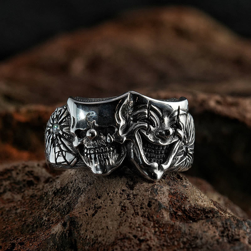 WorldNorse Dual-Sided Good And Evil Clown Ring