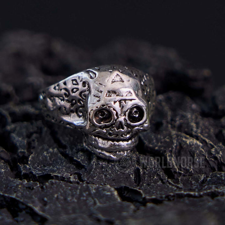 WorldNorse Gothic Skull All Seeing Eye Ring