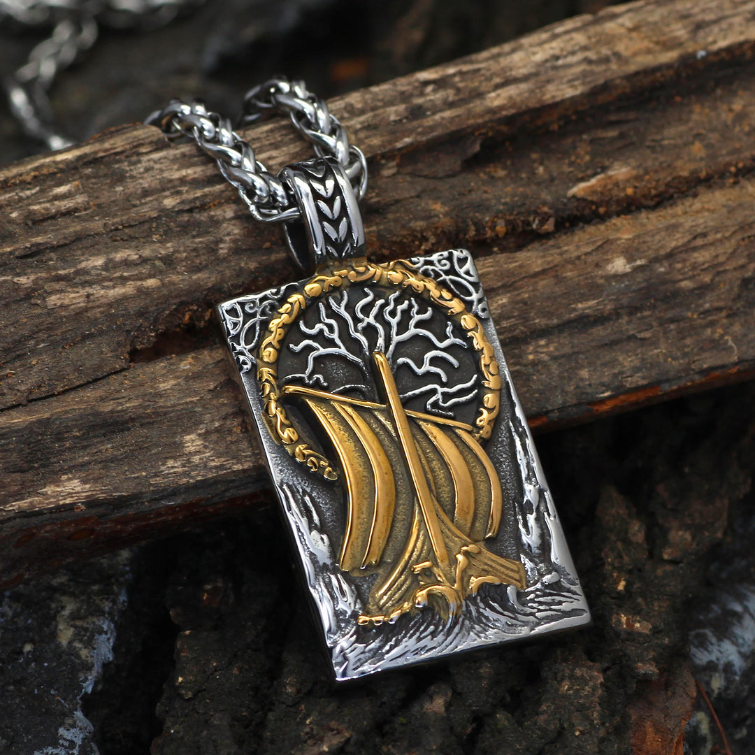 WorldNorse Yggdrasil Pirate Ship Necklace