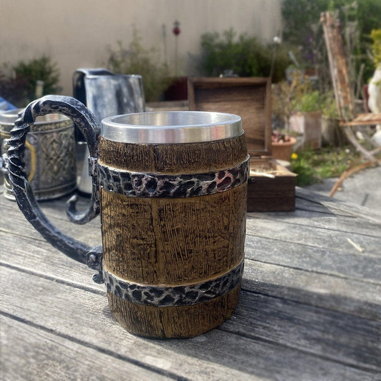 WorldNorse Viking Wood Style Beer Mug