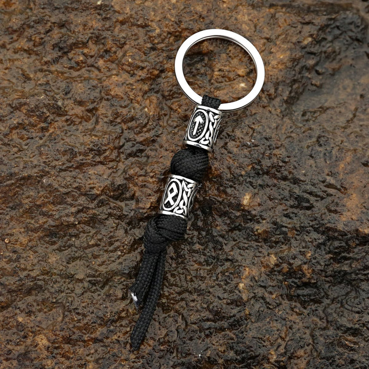 WorldNorse Viking Rune Beads Parachute Rope Keychain