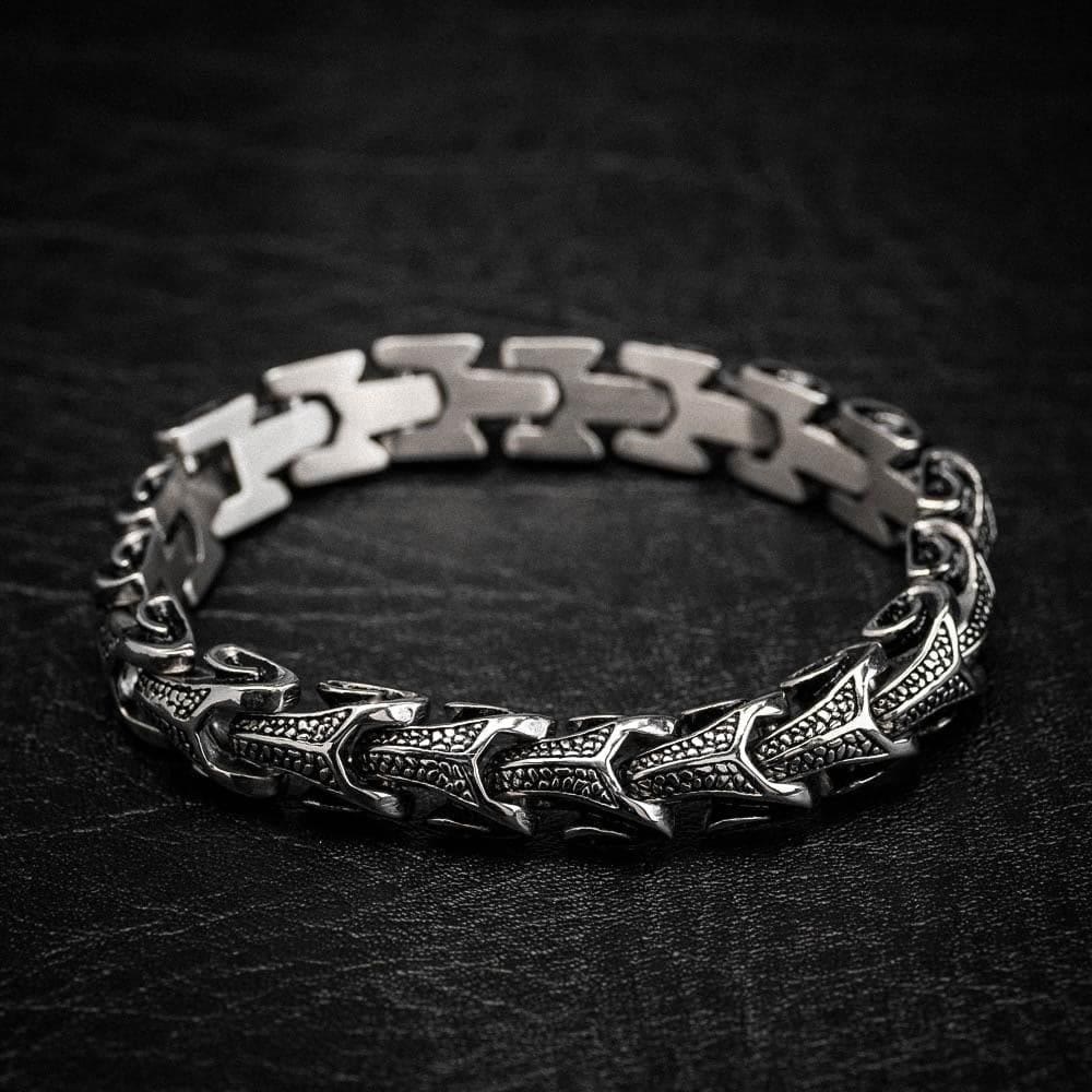 WorldNorse Vintage Dragon Bones Stainless Steel Animal Bracelet