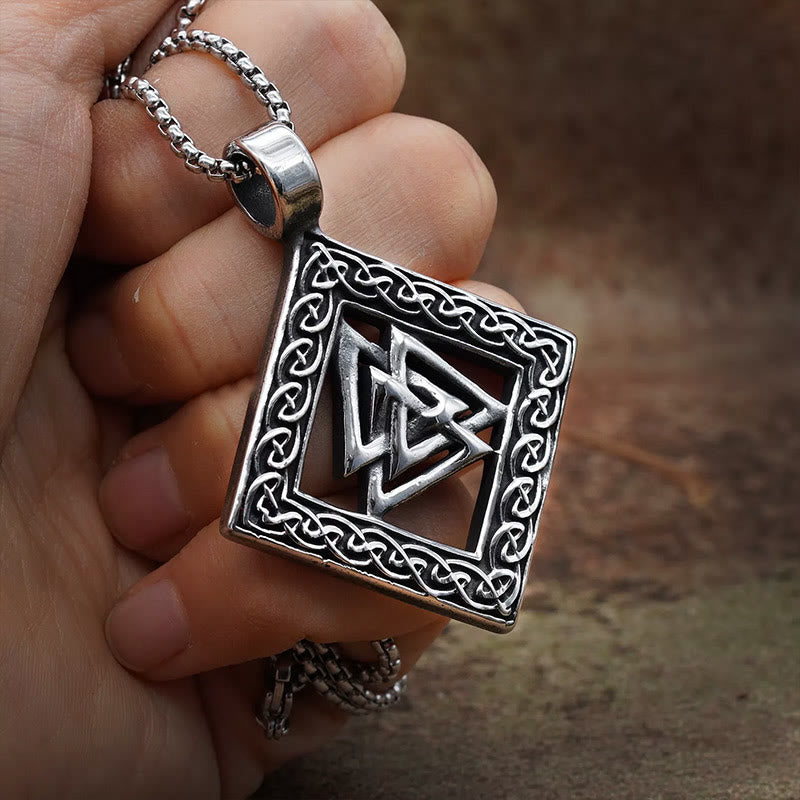 WorldNorse Odin Valknut Infinity Knot Necklace