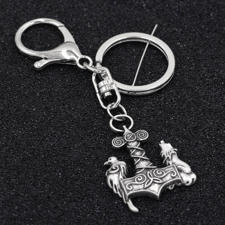 WorldNorse Odin Wolf And Raven Guard Keychain